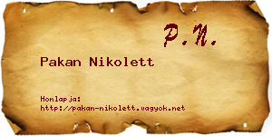 Pakan Nikolett névjegykártya